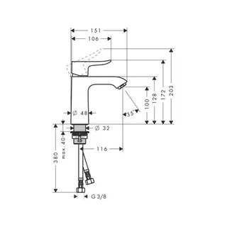 Hansgrohe Waschtischmischer 110 Metris LowFlow chrom ohne Ablaufgarnitur – Bild 2