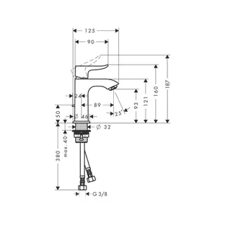 Hansgrohe Metris Waschtischmischer 100 für Handwaschbecken chrom – Bild 2