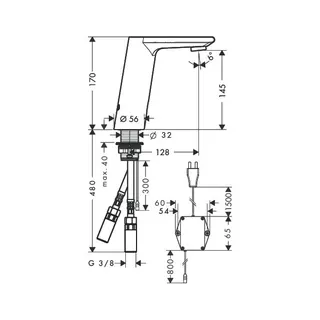 Hansgrohe Metris S Waschtischmischer Elektronik chrom Netzversion Kaltwasser – Bild 2