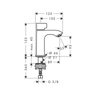 Hansgrohe Metris Standventil 100 chrom, nur Kaltwasser – Bild 2