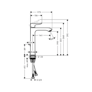 Hansgrohe Metris Waschtischmischer 200 Highriser chrom für Waschschüssel – Bild 2