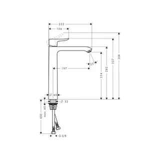 Hansgrohe Metris Waschtischmischer 260 Highriser ohne Ablaufgarnitur chrom – Bild 2