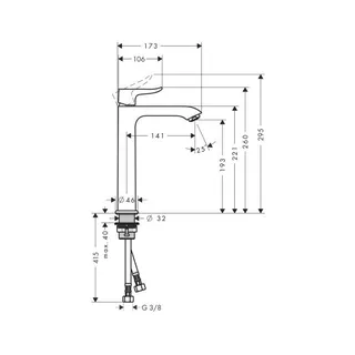 Hansgrohe Metris 200 Waschtischmischer Highriser ohne Ablaufgarnitur chrom – Bild 2