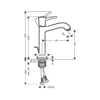 Hansgrohe Waschtischmischer 160 Metropol Classic chrom – Bild 2