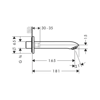 Hansgrohe Metris Wanneneinlauf DN20 chrom – Bild 2