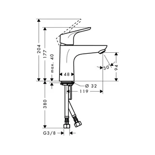 Hansgrohe Focus 100 Waschtischmischer LowFlow chrom ohne Ablaufgarnitur – Bild 2