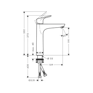 Hansgrohe Focus 190 Waschtischmischer chrom ohne Ablaufgarnitur – Bild 2