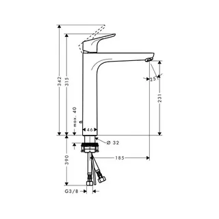 Hansgrohe Waschtischmischer 230 Focus chrom. mit Ablaufgarnitur – Bild 2