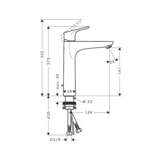 Hansgrohe Focus 190 Waschtischmischer chrom mit Ablaufgarnitur – Bild 2