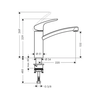 Hansgrohe Focus E 2 Spültischmischer schwenkbar chrom – Bild 2