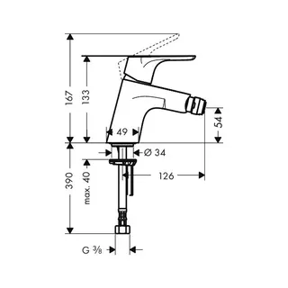 Hansgrohe Bidetmischer Focus chrom Push-Open – Bild 2