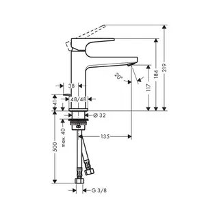 Hansgrohe Waschtischmischer 110 Metropol chrom, mit Ablaufgarnitur – Bild 2
