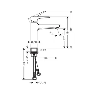 Hansgrohe Metropol CoolStart 110 Waschtischmischer chrom mit Push-Open Ablaufgarnitur – Bild 2