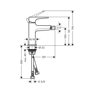 Hansgrohe Metropol Bidetarmatur mit Zungengriff, chrom – Bild 2