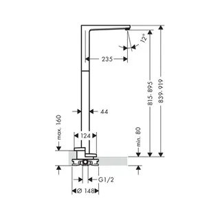 Hansgrohe Wanneneinlauf Metropol zur Bodenmontage chrom – Bild 2