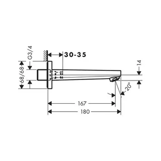 Hansgrohe Wanneneinlauf Metropol 167mm chrom – Bild 2
