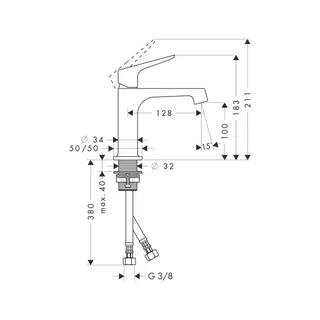 Hansgrohe Axor Citterio M Waschtischmischer ohne Ablaufgarnitur chrom – Bild 2