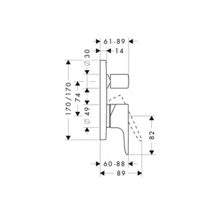 Hansgrohe Axor Citterio M Wannenmischer Unterputz Fertigset chrom – Bild 2