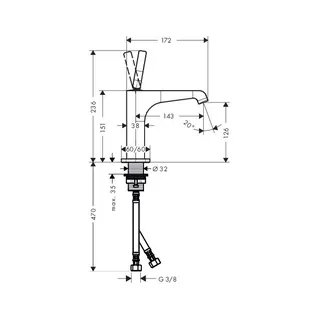 Hansgrohe AXOR Citterio E Waschtischmischer 125, ohne Zugstange – Bild 2