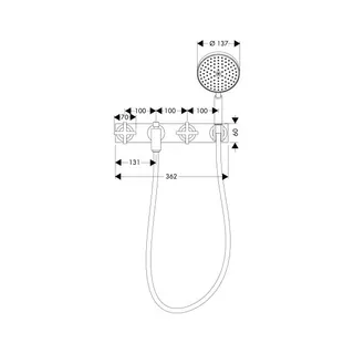 Hansgrohe Axor Citterio 3-Loch Wannenarmatur mit Kreuzgriff – Bild 2