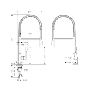 Hansgrohe Spültischmischer Axor Citterio Semi-Pro chrom – Bild 2