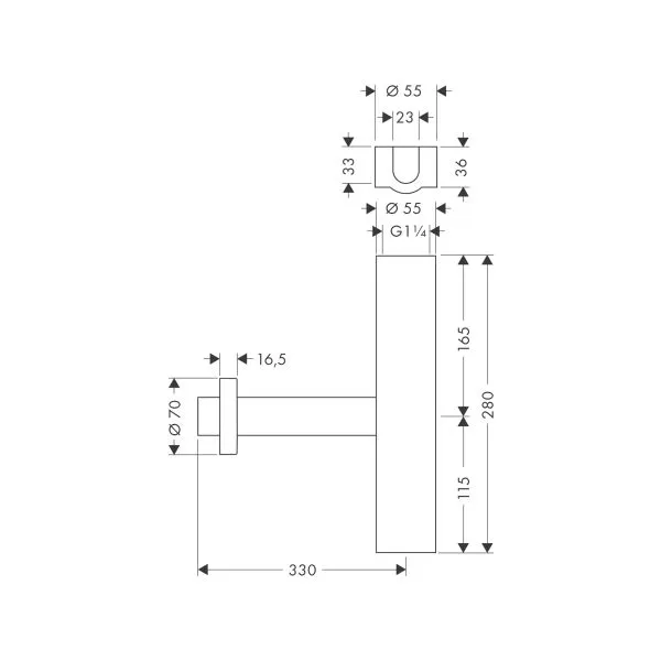Hansgrohe Design Siphon Flowstar Axor chrom
