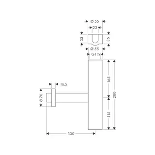 Hansgrohe Design Siphon Flowstar Axor chrom