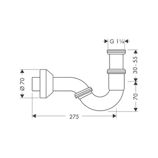 Hansgrohe Bidet Röhrensifon DN32 chrom – Bild 2