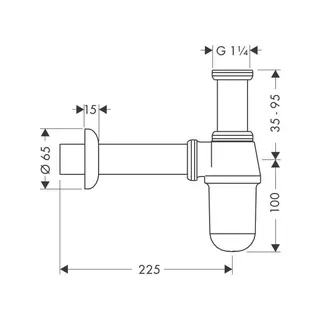 Hansgrohe Tassensifon Standardmodell chrom 1 1/4" – Bild 2