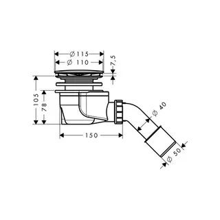 Hansgrohe Staro 90 Ablaufgarnitur Komplettset chrom – Bild 2