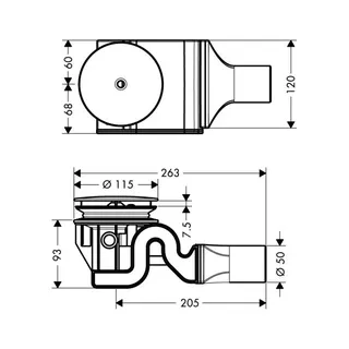 Hansgrohe Raindrain 90 XXL Ablaufgarnitur Komplettset chrom – Bild 2