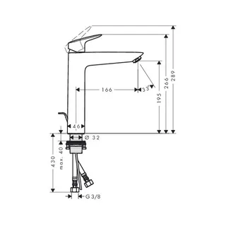 Hansgrohe Logis 190 Waschtischmischer chrom, mit Ablaufgarnitur – Bild 2