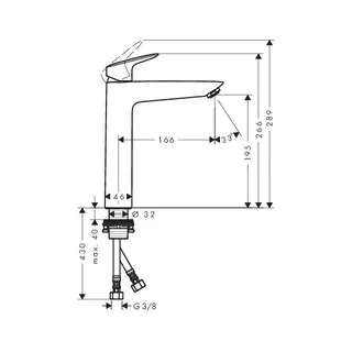 Hansgrohe Logis 190 Waschtischmischer ohne Ablaufgarnitur – Bild 2