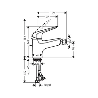Hansgrohe Bidetmischer 70 Novus chrom – Bild 2