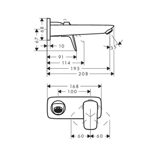 Hansgrohe 2-Loch Waschtischarmatur Unterputz Logis F-Set chrom – Bild 2
