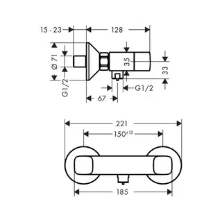 Hansgrohe Logis 2-Griff Brausemischer, chrom – Bild 2