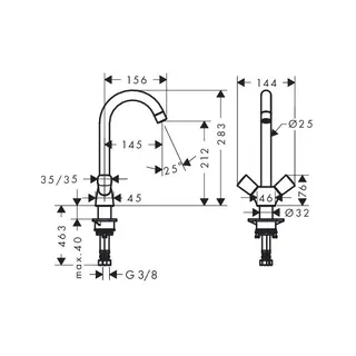 Hansgrohe Logis 2-Griff Küchenarmatur, chrom – Bild 2