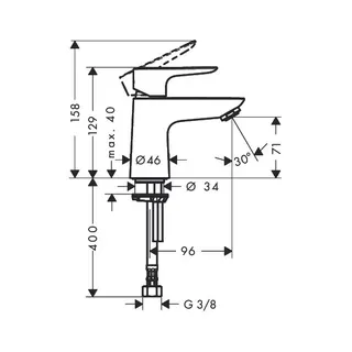 Hansgrohe Standventil 80 Talis E chrom ohne Ablaufgarnitur – Bild 2
