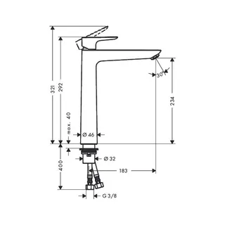 Hansgrohe Talis E Waschtischmischer 240 ohne Ablaufgarnitur – Bild 2