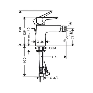 Hansgrohe Talis E Bidet Armatur chrom – Bild 2