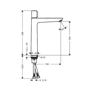 Hansgrohe Talis Select E Waschtischmischer 240 ohne Ablaufgarnitur, chrom – Bild 2