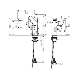 Hansgrohe Talis E 150 Waschtischmischer chrom, mit Ablaufgarnitur – Bild 2