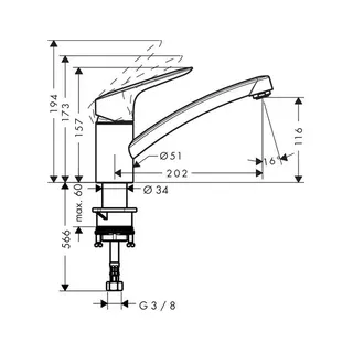Hansgrohe Logis 120 Spültischmischer mit CoolStart Eco, chrom – Bild 2
