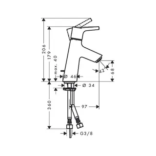 Hansgrohe Talis S 80 Waschtisch Armatur chrom, mit Ablaufgarnitur – Bild 2