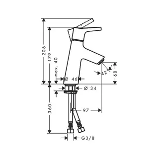 Hansgrohe Talis 80 S Waschtisch Armatur mit Push-Open Ablaufgarnitur – Bild 2