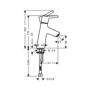 Hansgrohe Standventil 80 Talis S chrom ohne Ablaufgarnitur – Bild 2