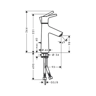 Hansgrohe Talis S 100 Waschtischmischer chrom, mit Ablaufgarnitur – Bild 2