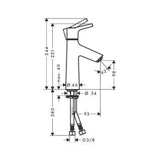Hansgrohe Talis S 100 Waschtischmischer, ohne Ablaufgarnitur – Bild 2