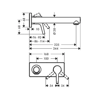 Hansgrohe Talis S 2-Loch Waschtischmischer Wandarmatur Unterputz chrom – Bild 2