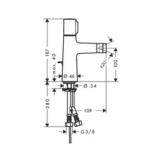 Hansgrohe Talis Select S Bidetmischer mit Zugstangen-Ablaufgarnitur, chrom – Bild 2